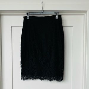 DVF Black lace pencil skirt